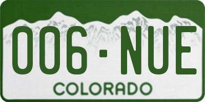 CO license plate 006NUE