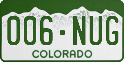 CO license plate 006NUG