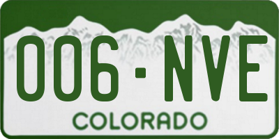 CO license plate 006NVE
