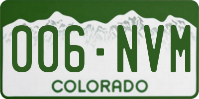 CO license plate 006NVM