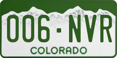 CO license plate 006NVR