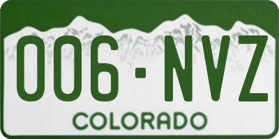 CO license plate 006NVZ