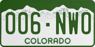 CO license plate 006NWO
