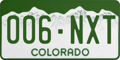 CO license plate 006NXT