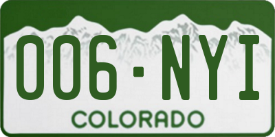 CO license plate 006NYI