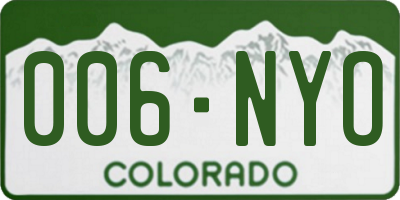 CO license plate 006NYO