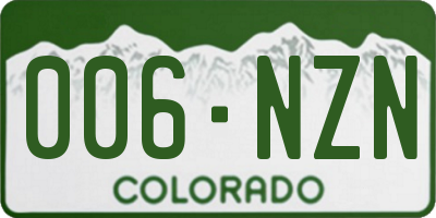 CO license plate 006NZN