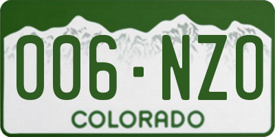CO license plate 006NZO