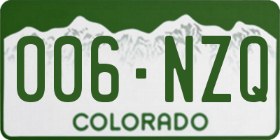CO license plate 006NZQ