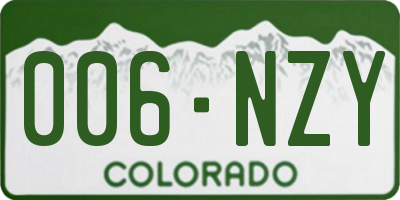 CO license plate 006NZY