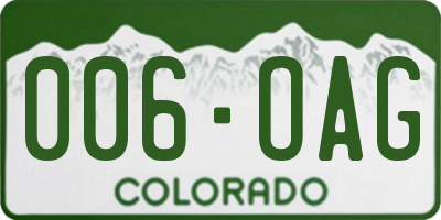 CO license plate 006OAG