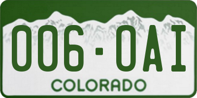 CO license plate 006OAI
