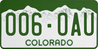CO license plate 006OAU