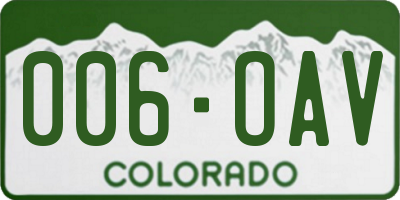 CO license plate 006OAV