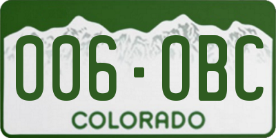 CO license plate 006OBC
