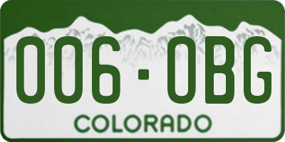 CO license plate 006OBG