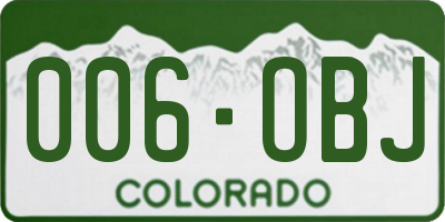 CO license plate 006OBJ