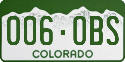 CO license plate 006OBS