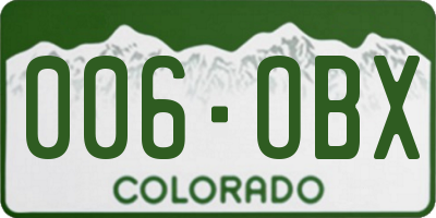 CO license plate 006OBX