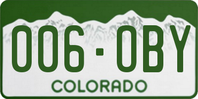 CO license plate 006OBY