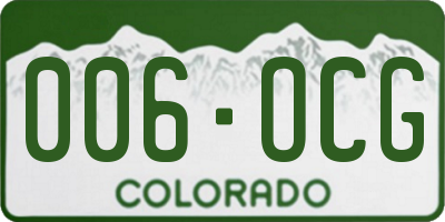 CO license plate 006OCG