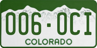 CO license plate 006OCI