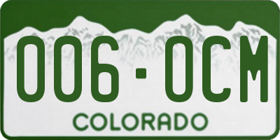 CO license plate 006OCM