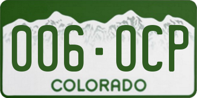 CO license plate 006OCP