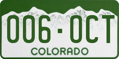 CO license plate 006OCT