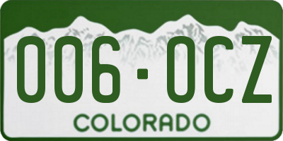 CO license plate 006OCZ
