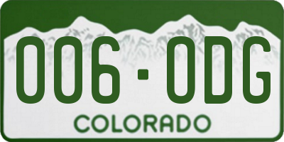 CO license plate 006ODG