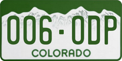 CO license plate 006ODP