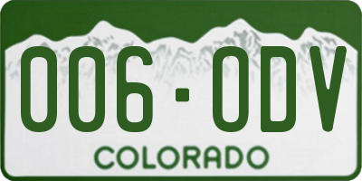 CO license plate 006ODV