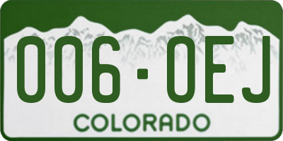 CO license plate 006OEJ