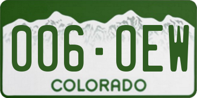 CO license plate 006OEW
