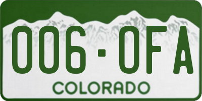 CO license plate 006OFA