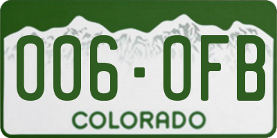 CO license plate 006OFB