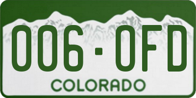 CO license plate 006OFD