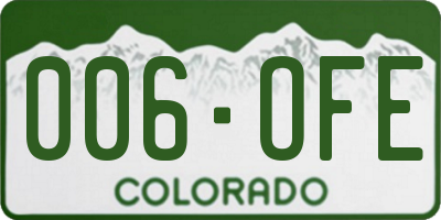 CO license plate 006OFE