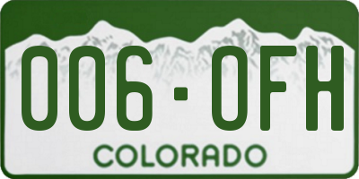 CO license plate 006OFH