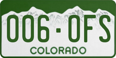CO license plate 006OFS