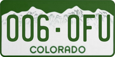 CO license plate 006OFU