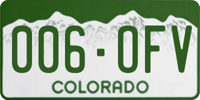 CO license plate 006OFV