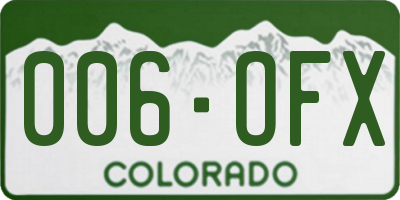 CO license plate 006OFX