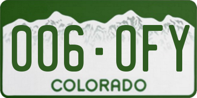 CO license plate 006OFY