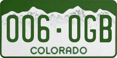 CO license plate 006OGB