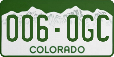 CO license plate 006OGC