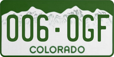 CO license plate 006OGF