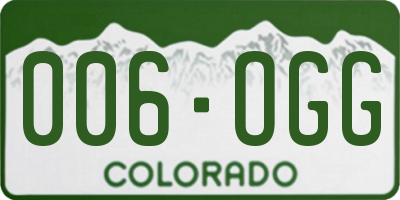 CO license plate 006OGG