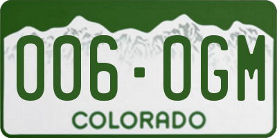 CO license plate 006OGM